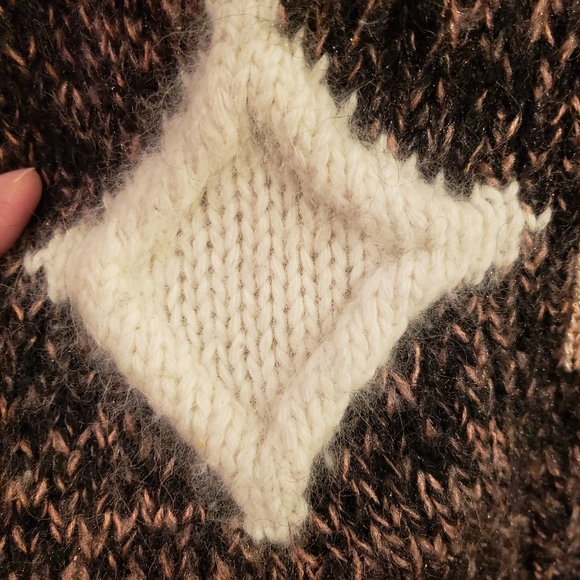 Vintage Susann d V-Neck Chunky Over-Sized Sweater Size L angora accents - Picture 6 of 7